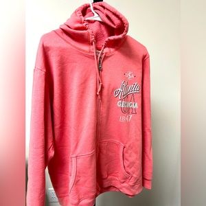 Atlanta peach zip up hoodie, women’s size XL